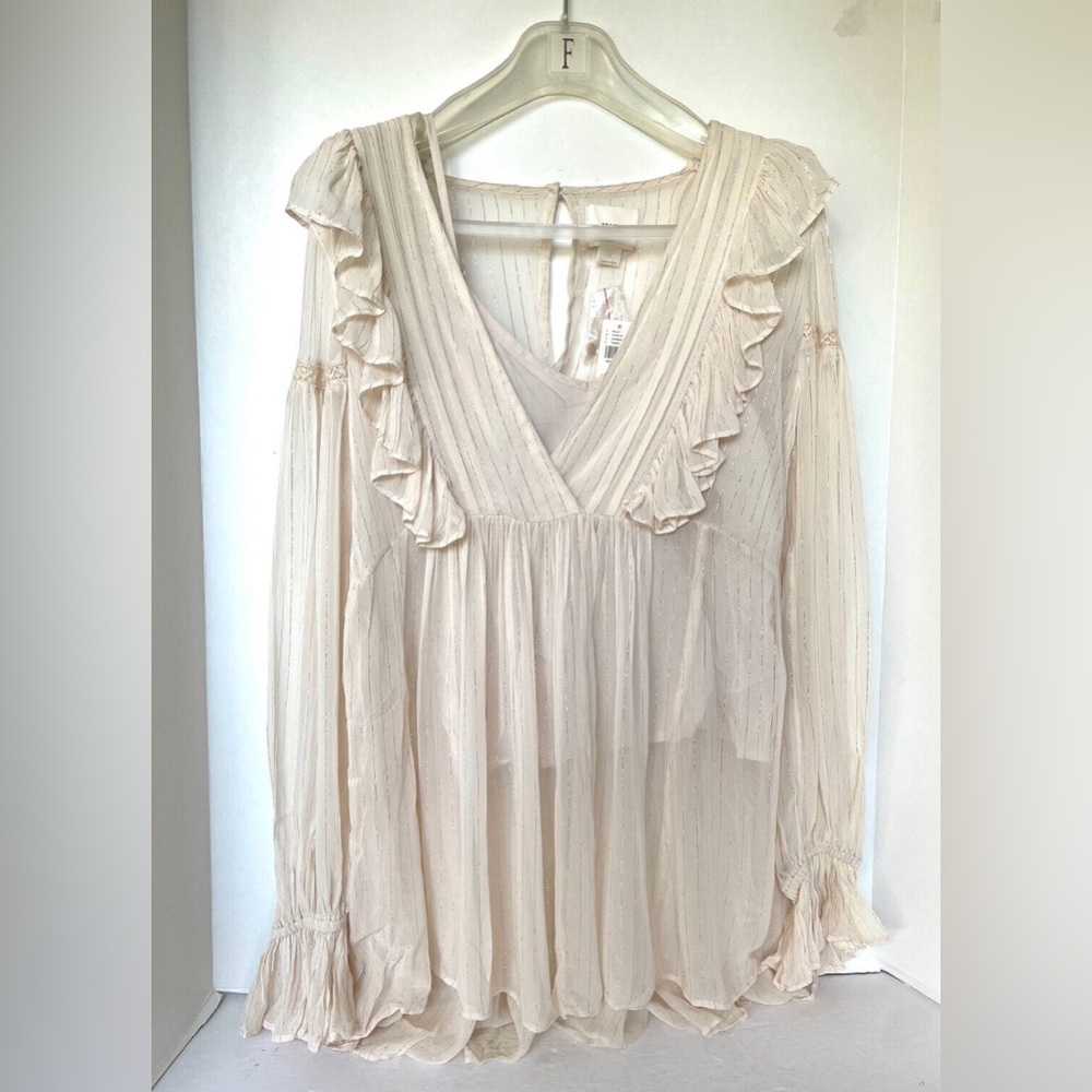 Maeve Cream Ruffle Blouse - Picture 2 of 10